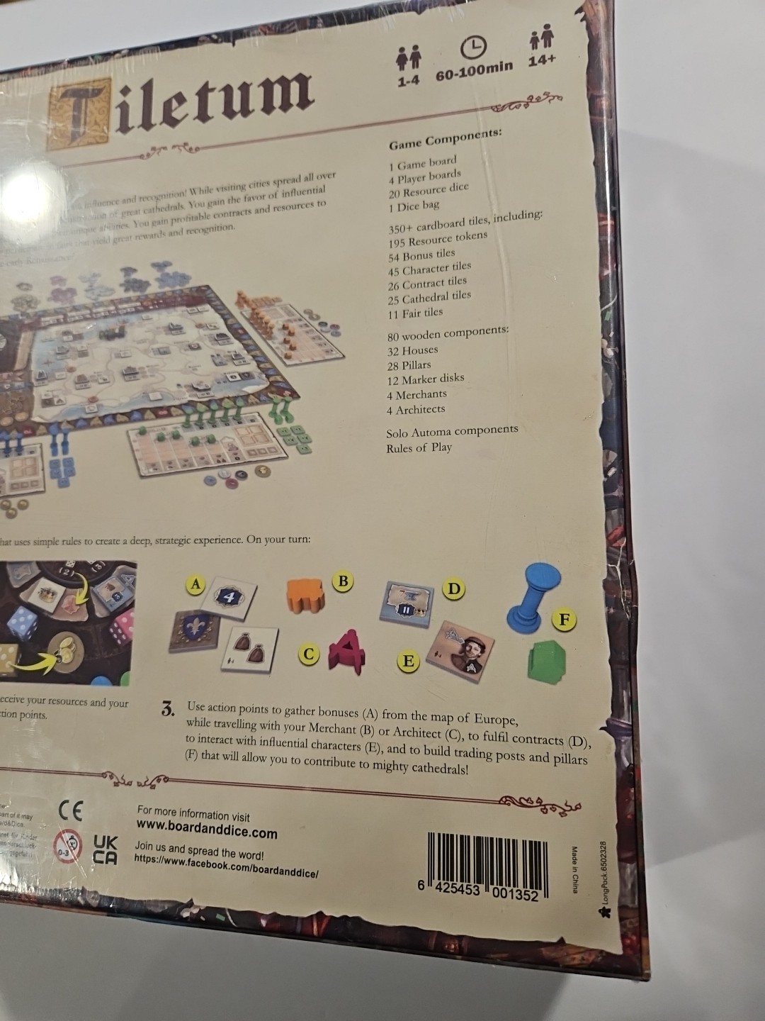 Tiletum Board Game Sealed Board & Dice 1 to 4 Players 14 Up New