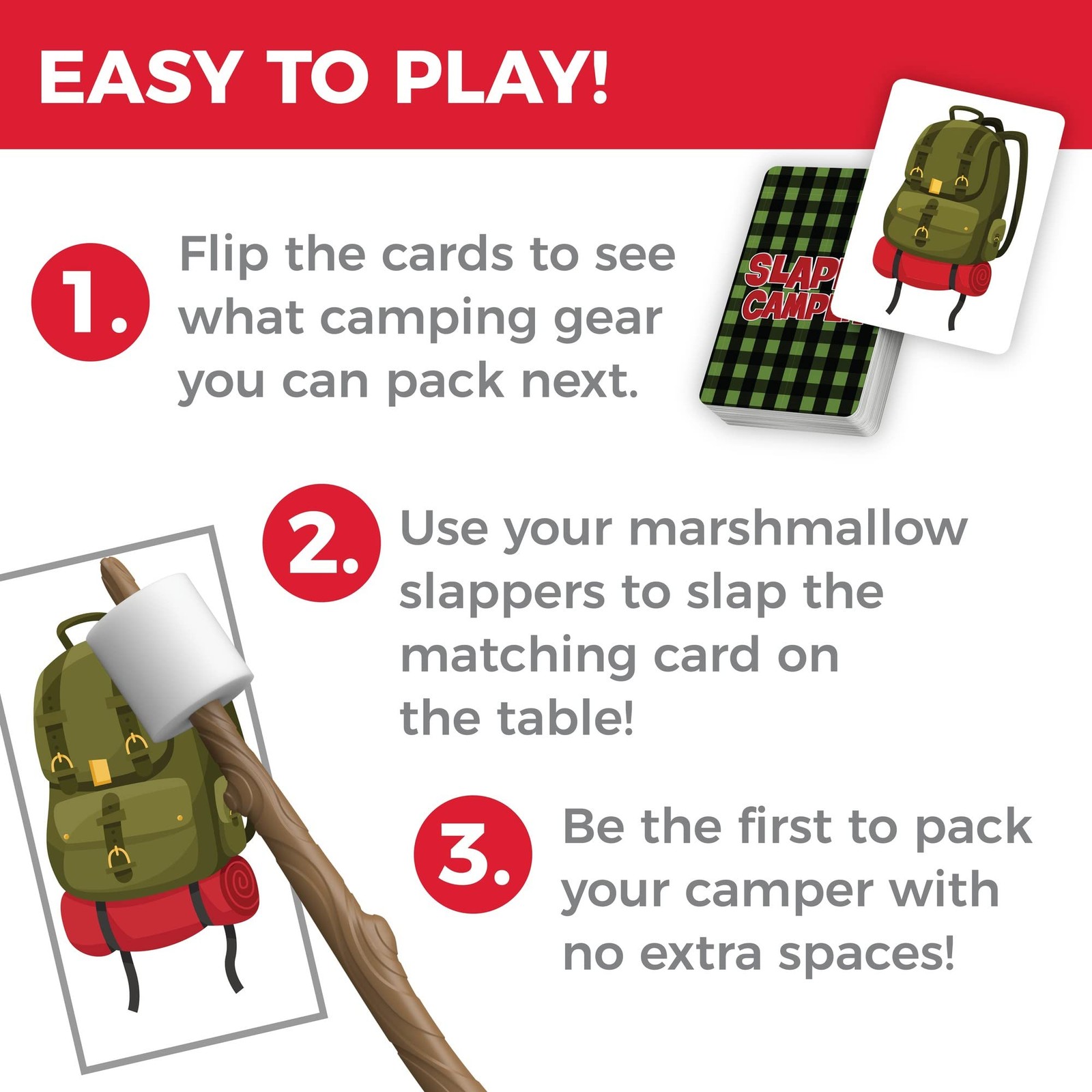 Fast Fun Camping Gear Board Game for Family Game Night Ages 5 and Up