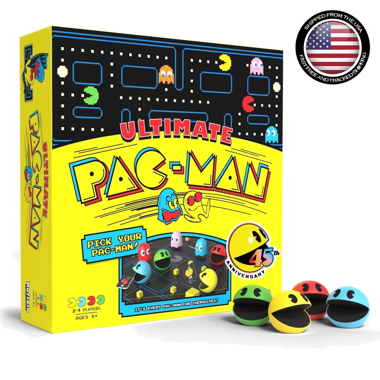 Nostalgic PAC-MAN Board Game for Ages 8+ – Multiplayer Arcade Classic Adventure