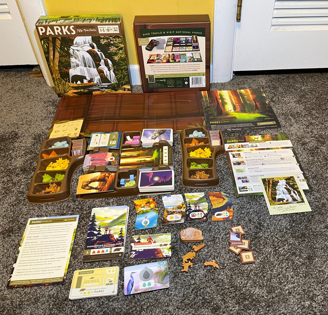 Keymaster Games PARKS Board Game + Wildlife Expansion, 100% Complete, VG++