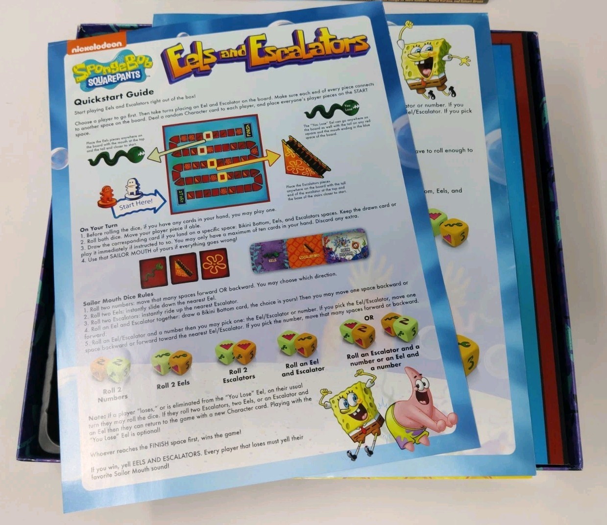 Spongebob Squarepants Eels and Escalators Board Game COMPLETE Golden Games 2023