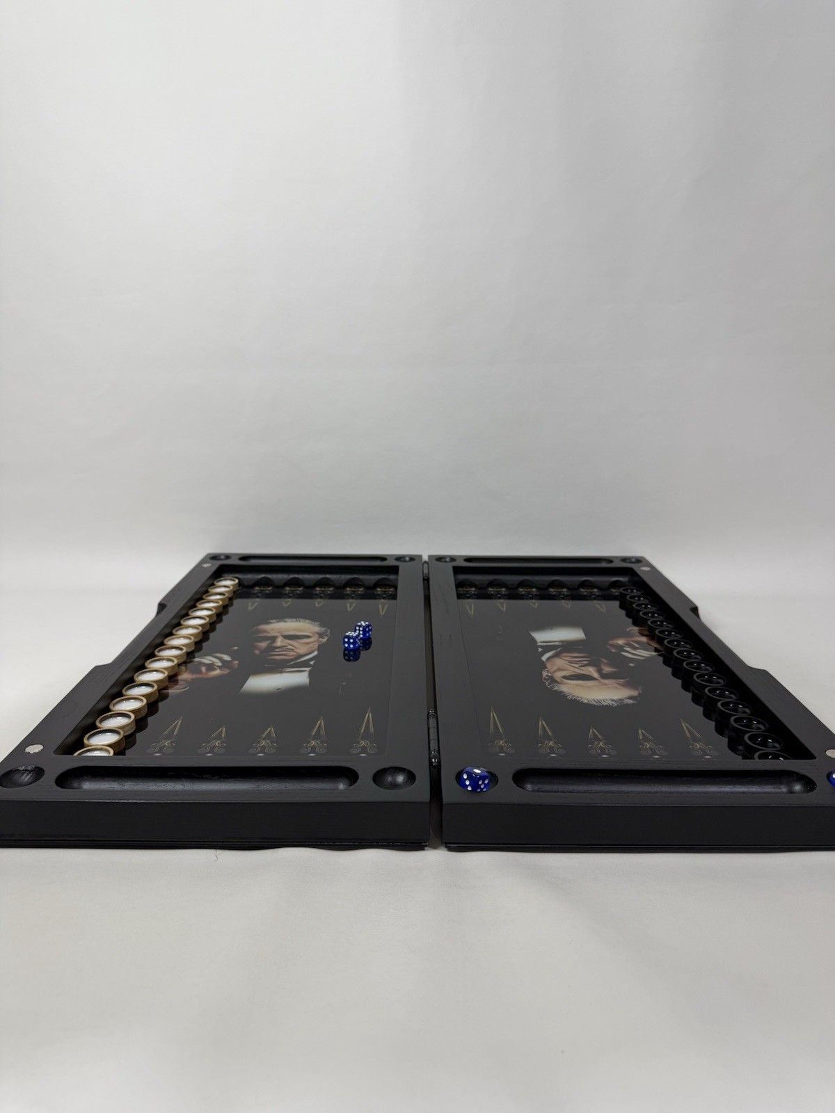 The Godfather Backgammon Board – Handmade Ash Wood & Glass Set, Luxury Gift