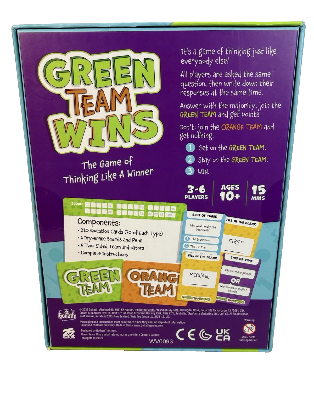 Green Team Wins Board Game Family Strategy Fun Educational Game – New Sealed