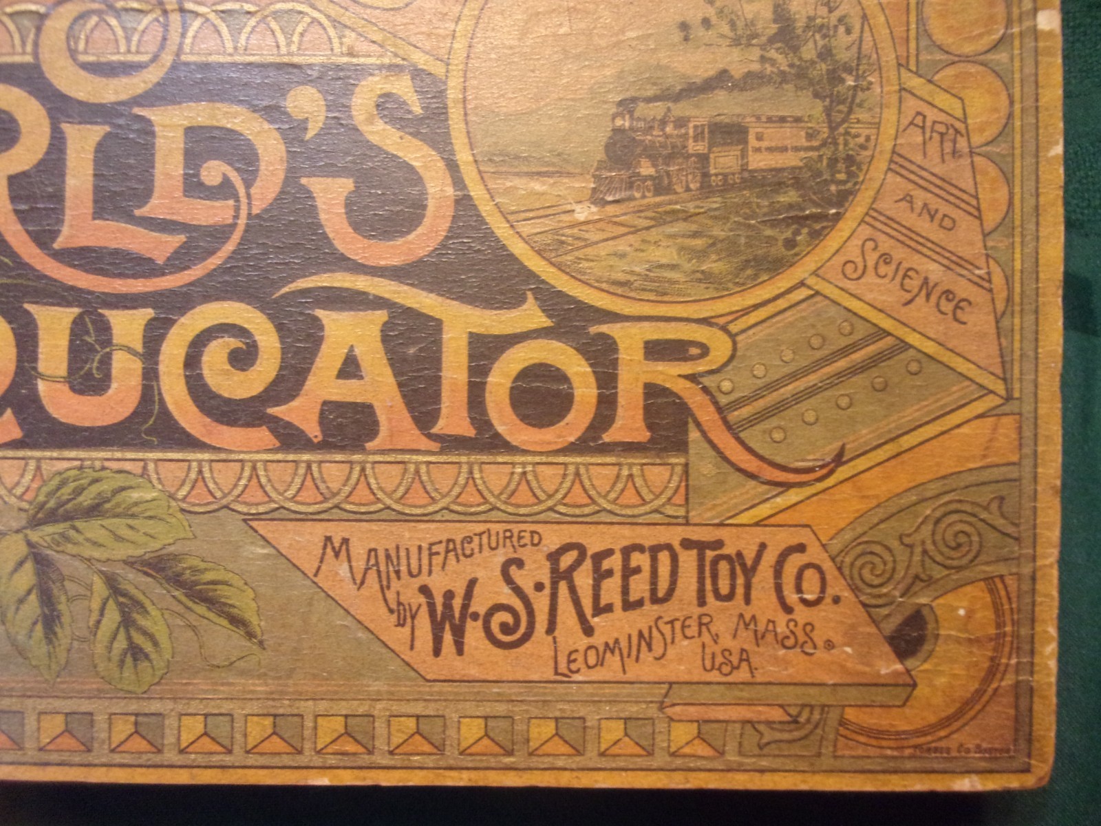 RARE 1887 Parlor Game: THE WORLD’S EDUCATOR, W.S. Reed Toy Co., Leominster, MA.