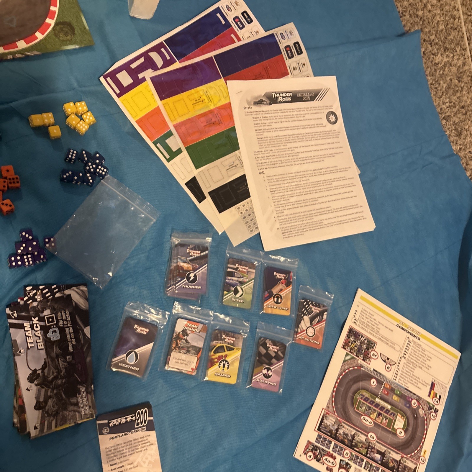Thunder Rolls Board Game Mini Stock Car Racing Action 1-8 Players 100% Complete