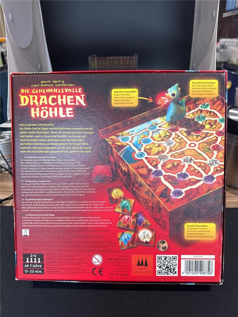 Schmidt Spiele Three Magician Games GERMAN The Mysterious Dragon Cave RARE