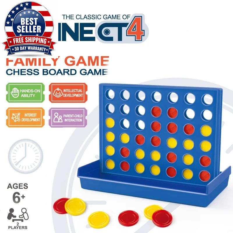 The Classic Game of Connect 4 Game for 2 Players; Connect 4 Grid Get 4 in a Row