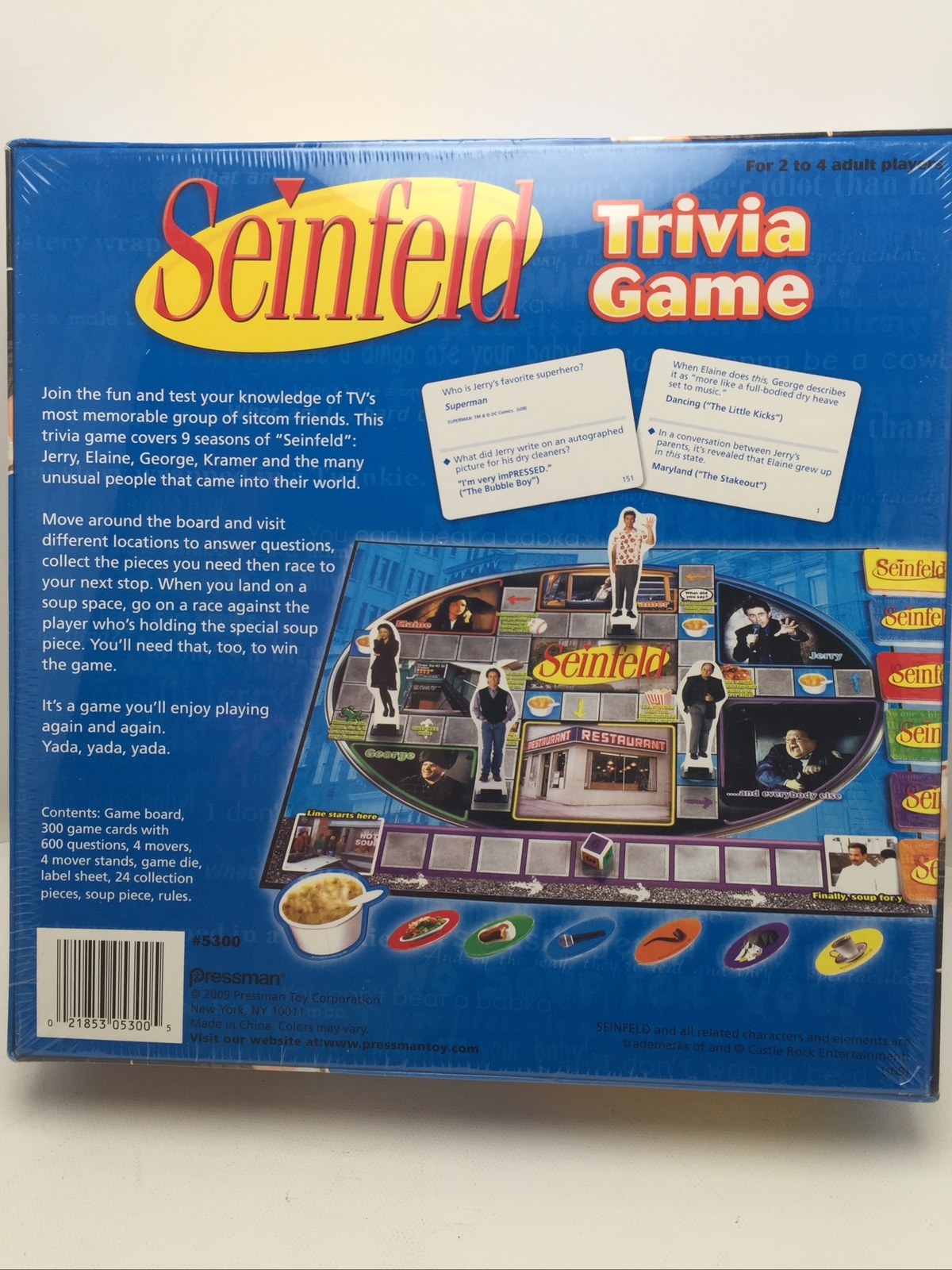 Seinfeld Trivia Game #5300 Pressman 2009 Adult 2-4 Player New