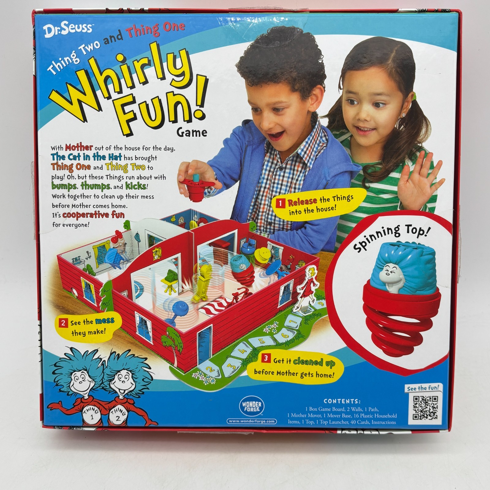 Dr. Seuss Whirly Fun Game COMPLETE Wonder Forge 2016 Kids Family Cat in the Hat