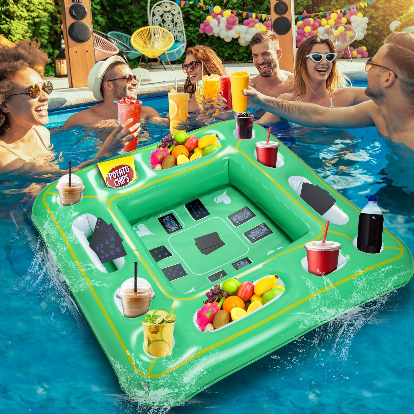 Floating Game Table for Pool – Inflatable Floating Table with Waterproof Play…