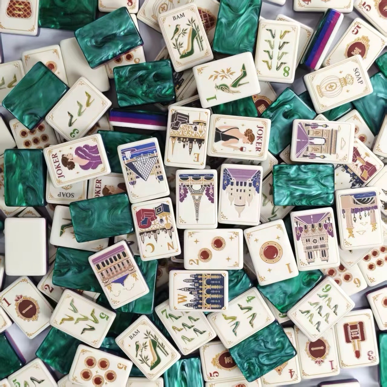 Parisian Paris American Mahjong Set, 160 Premium Acrylic Mahjong Tiles FREE SHIP