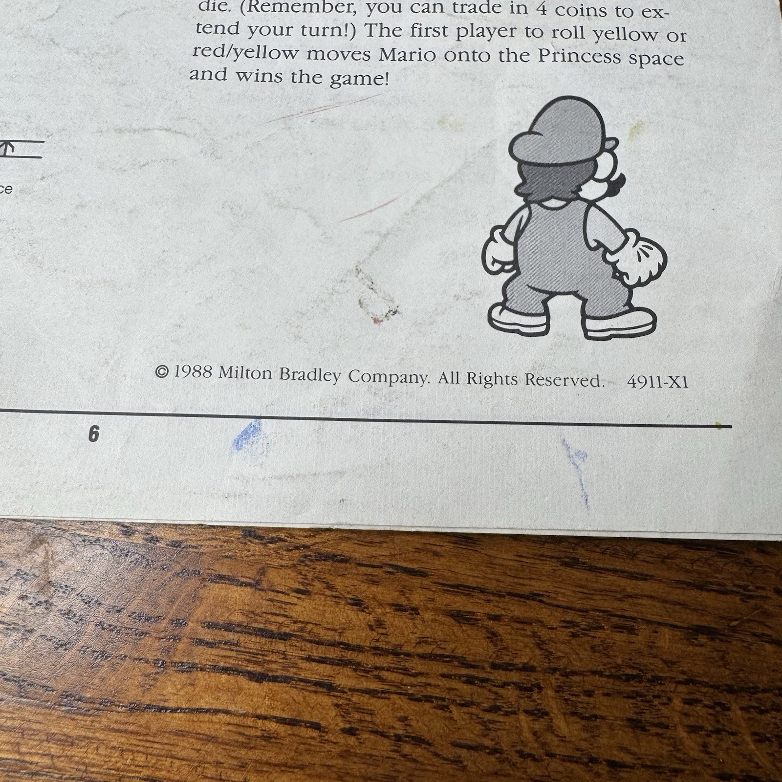 1988 Super Mario Bros. Board Game by Milton Bradley Instruction Booklet