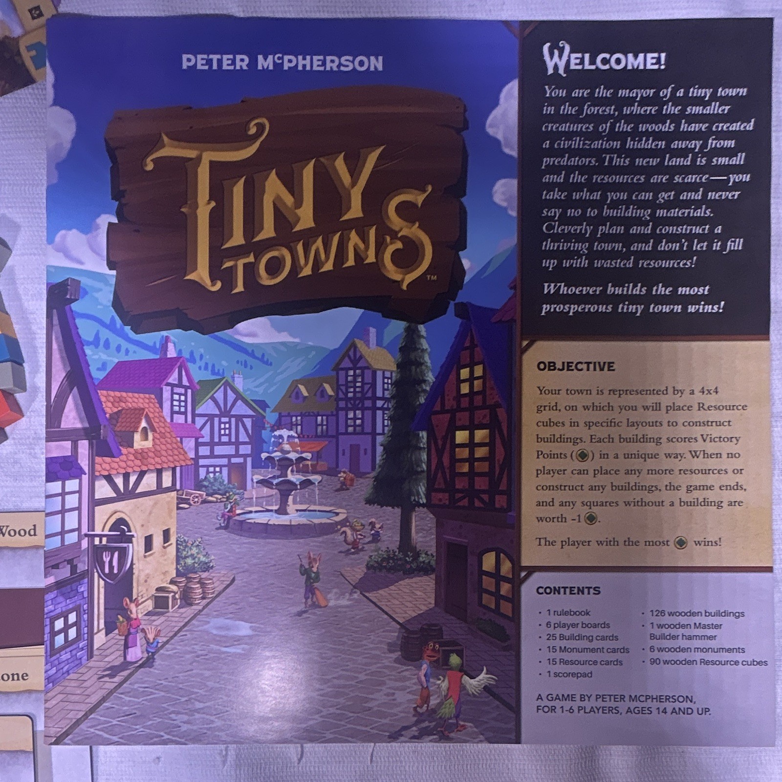 AEG Tiny Towns Strategy Board Game Spiel des Jahres Peter McPherson 1-6P 14+