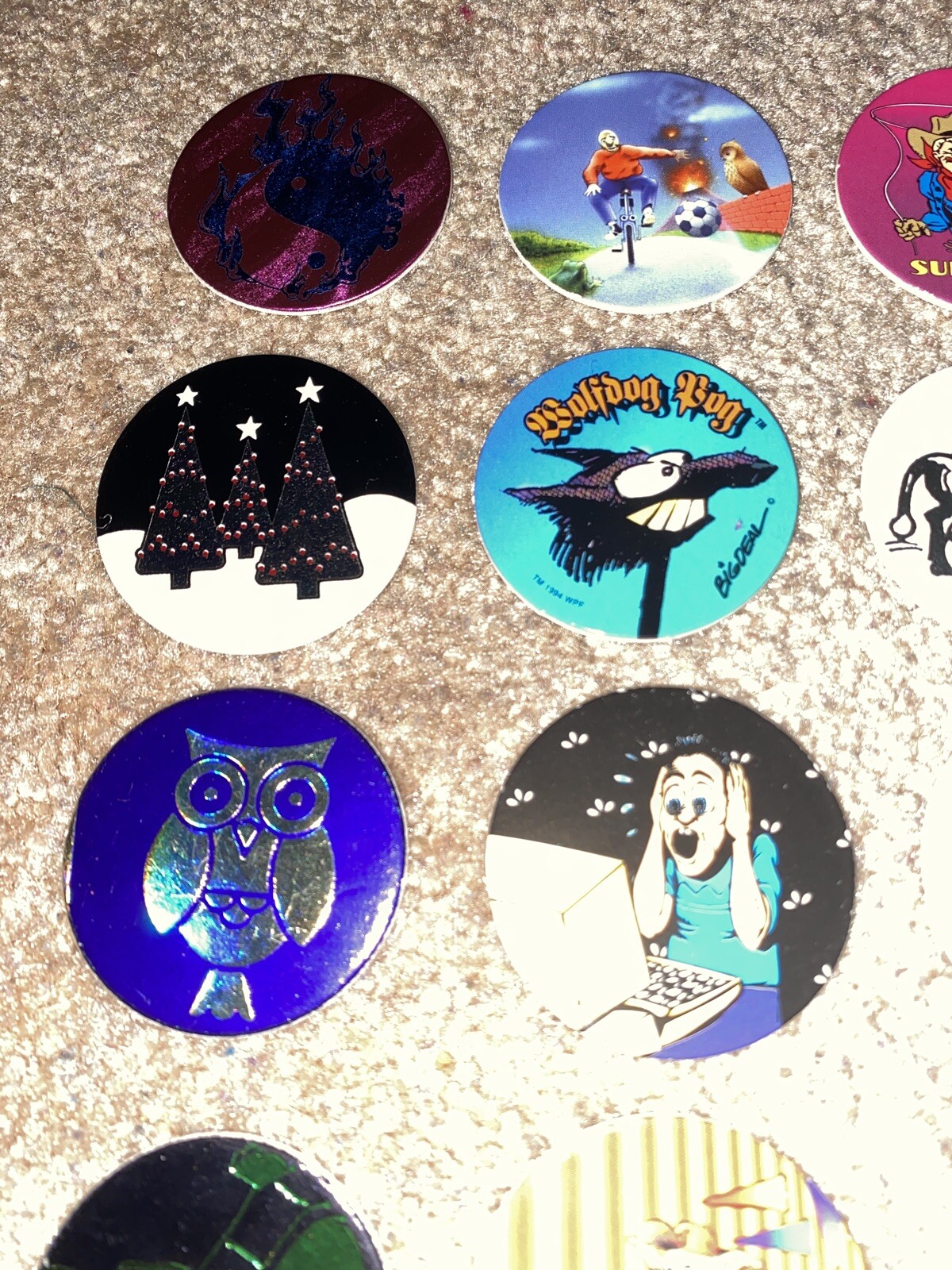 Set of 37 Miscellaneous Pogs 1990s