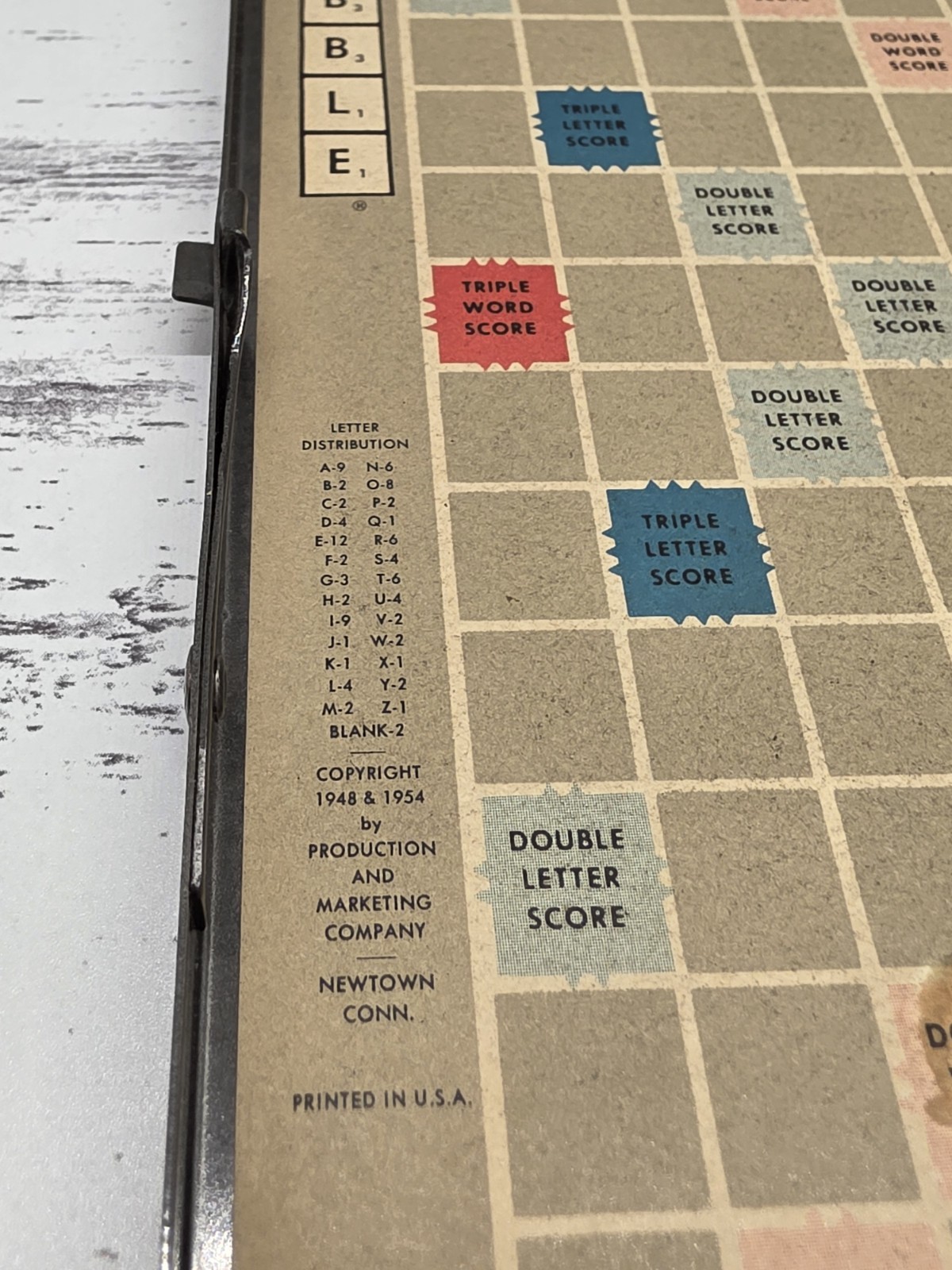1950s Vintage Travel Scrabble Magnetic Metal Board Complete