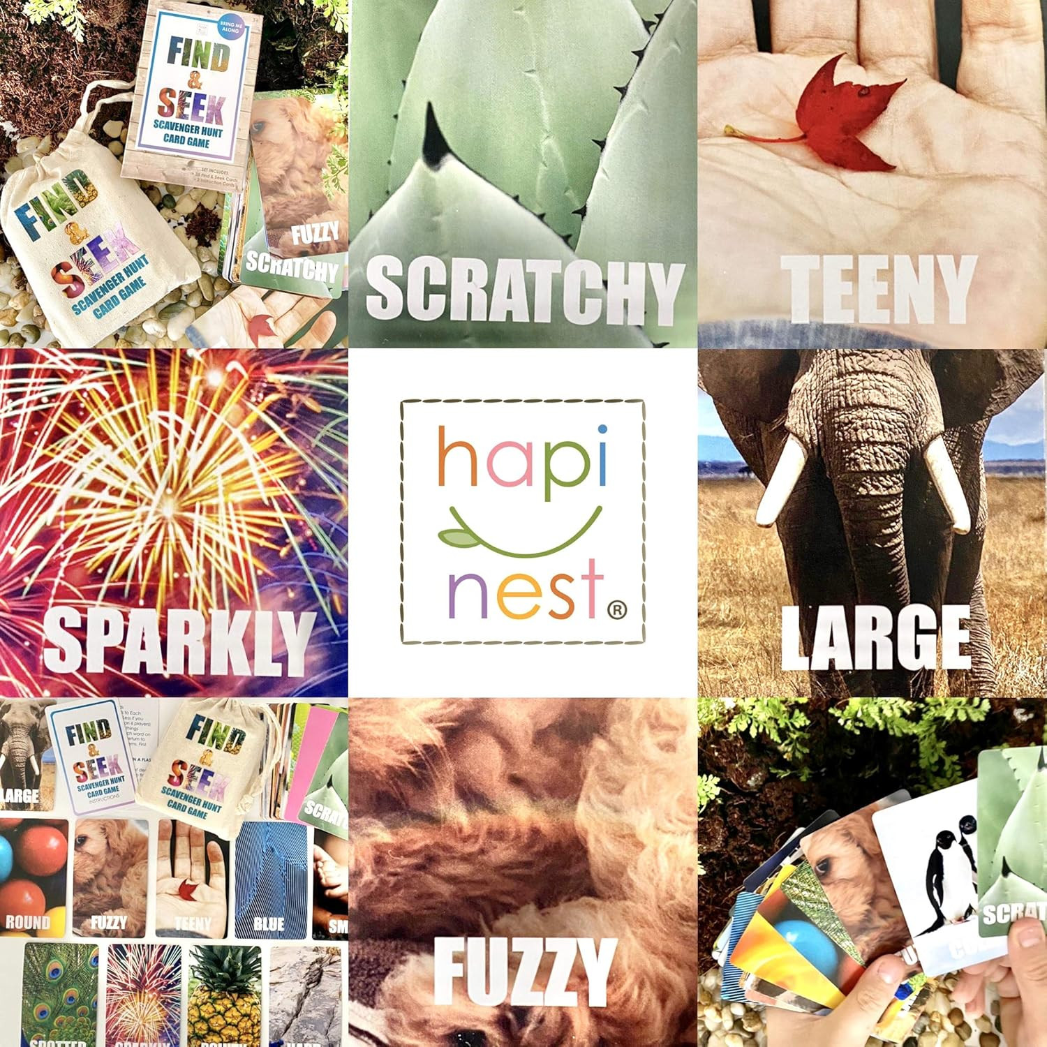 Find and Seek Scavenger Hunt Card Game, Indoor Outdoor Activities for Kids Toddl