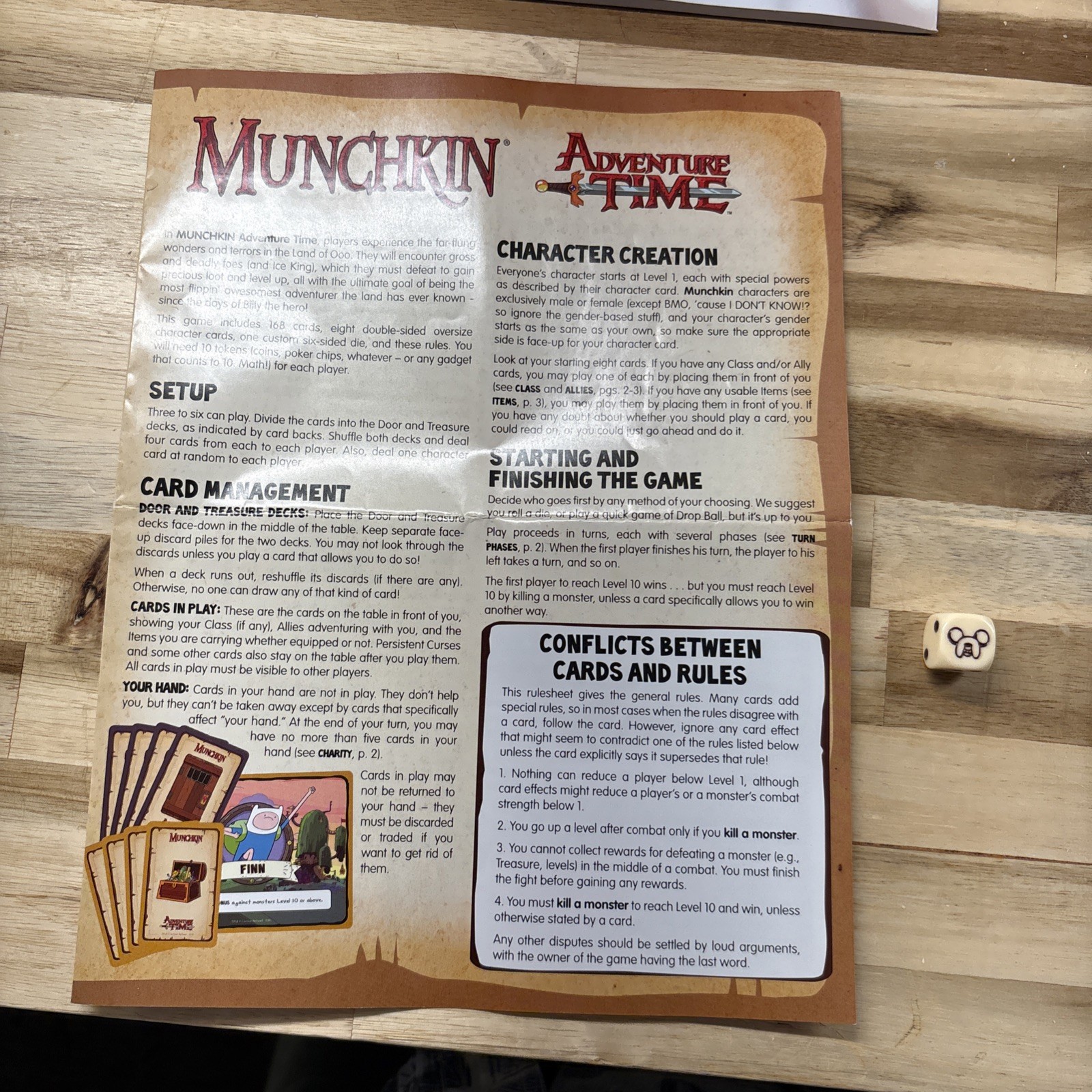 Munchkin Adventure Time Board Game Steve Jackson Used 100% complete.