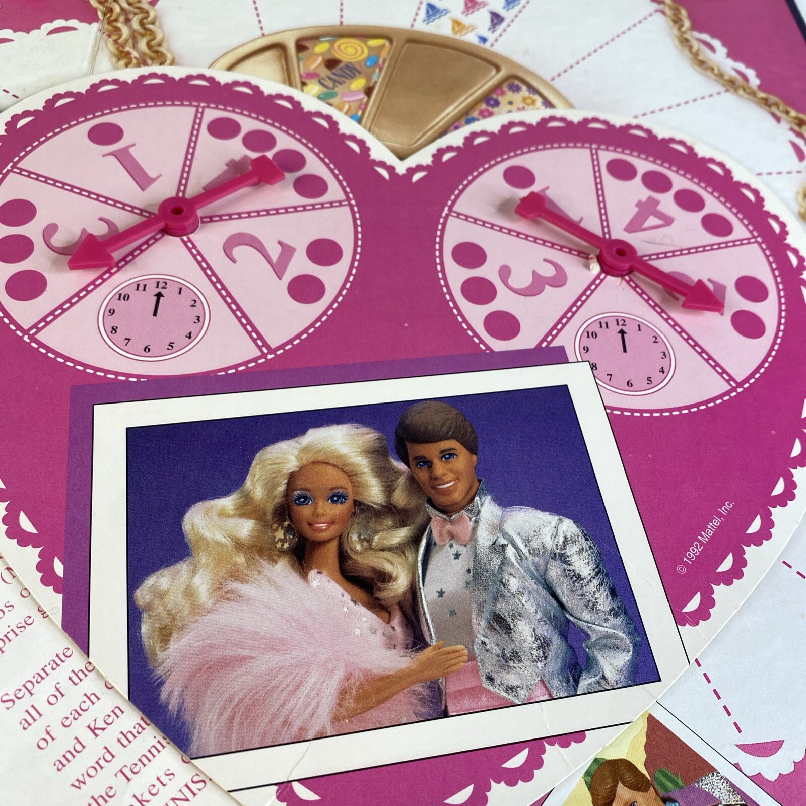 Vtg BARBIE DREAM DATE Golden Mattel Board Game Incomplete Replacement Parts