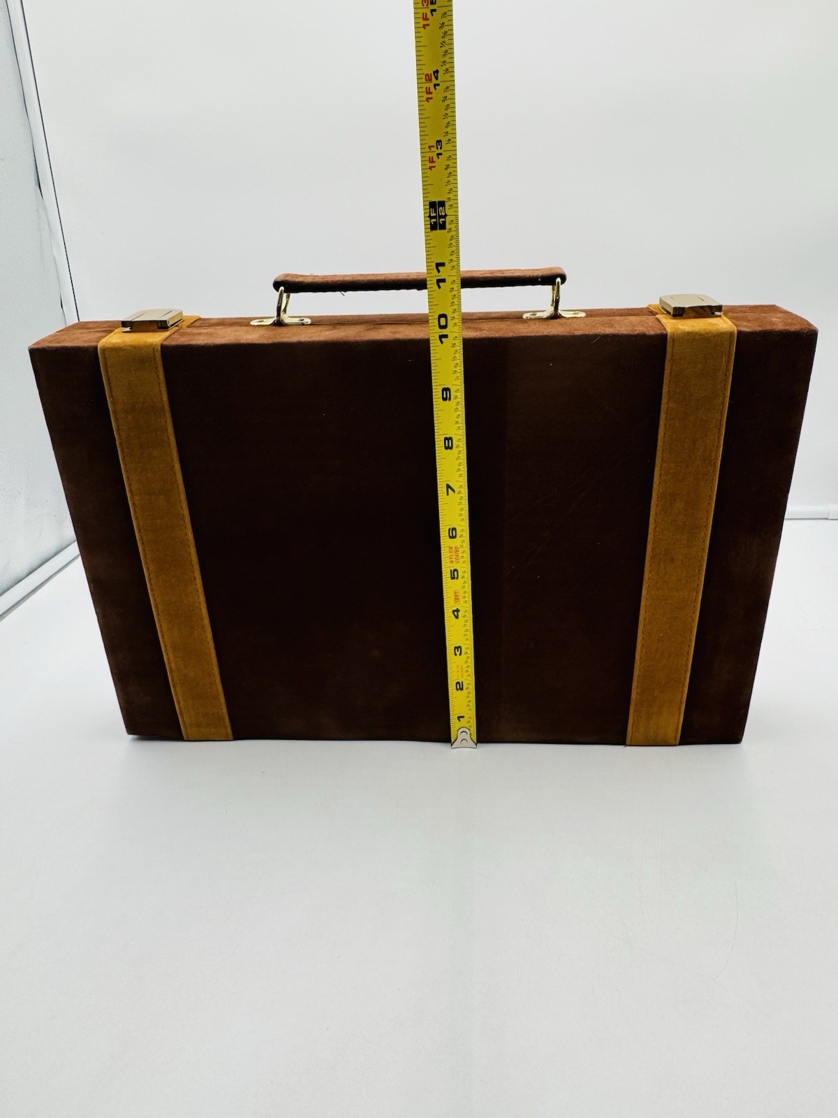 Vintage New Backgammon Game Set Brown Tan Corduroy Felt Briefcase NOS