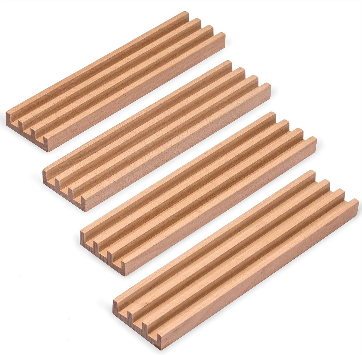 Yellow Mountain Imports Domino Accessories Combo – 10” Beechwood Racks (Set of 4