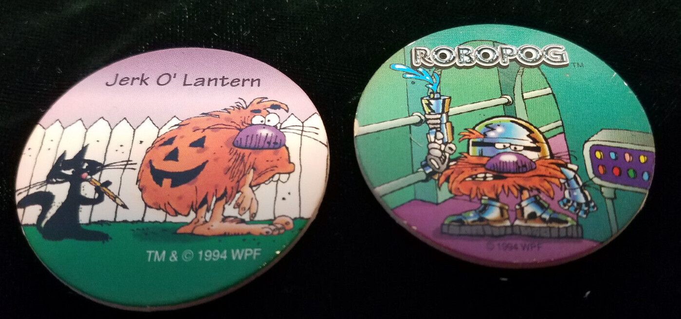 Vintage RARE Lot of 6 WPF 1994 World Pog Federation Robo Pog, Jerk O’ Lantern