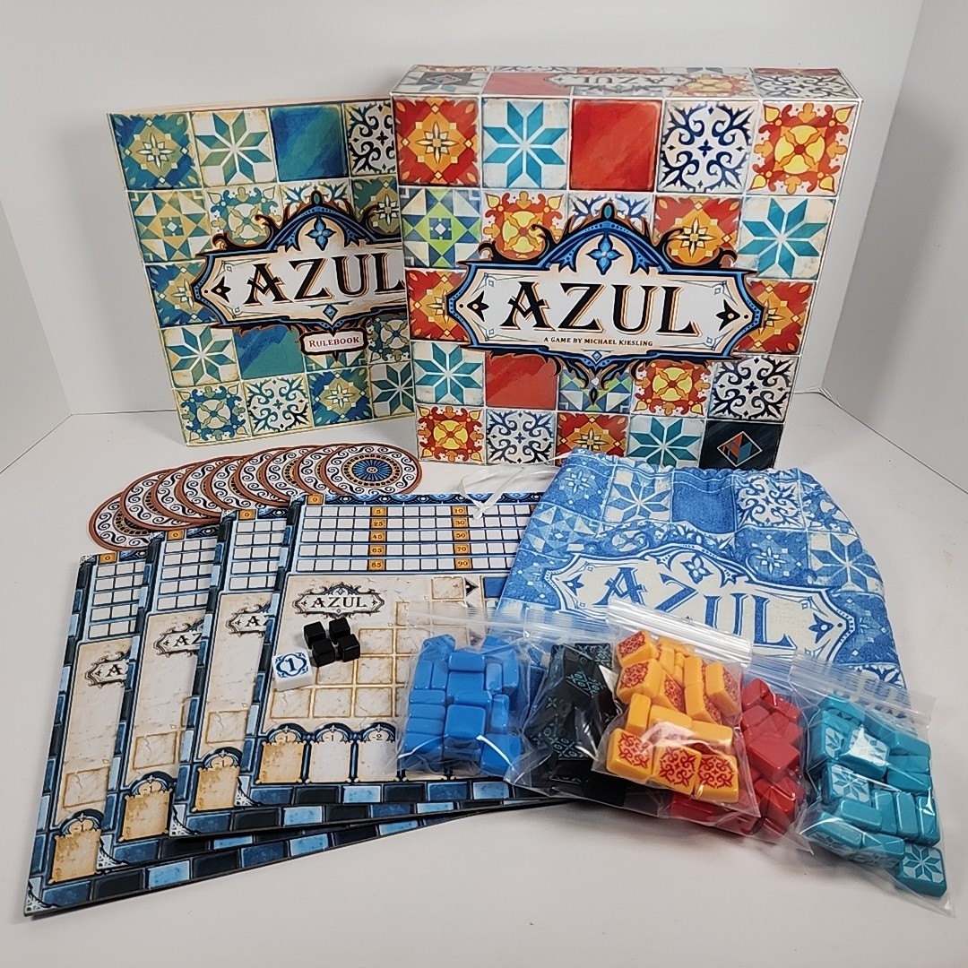 Azul Strategy Board Game 100% Complete Mosaic Tile Placement 2018 Next Move Game