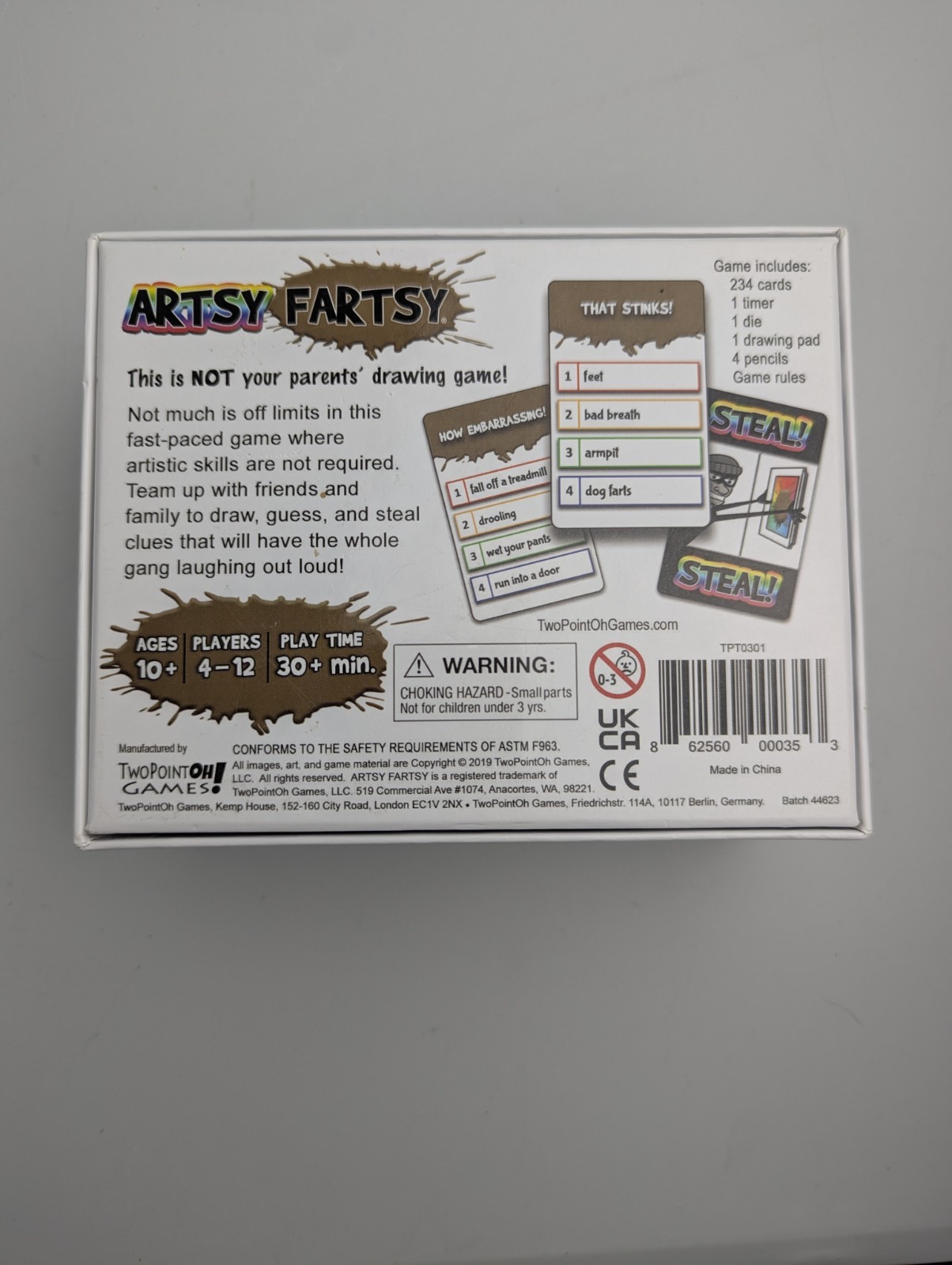Artsy Fartsy Card and Drawing Game by TwoPointOh! Games Ages 10+