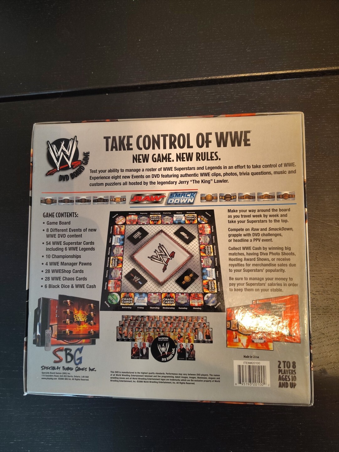 WWE DVD Board Game Wrestling 2nd Edition Raw Smackdown 2006 COMPLETE