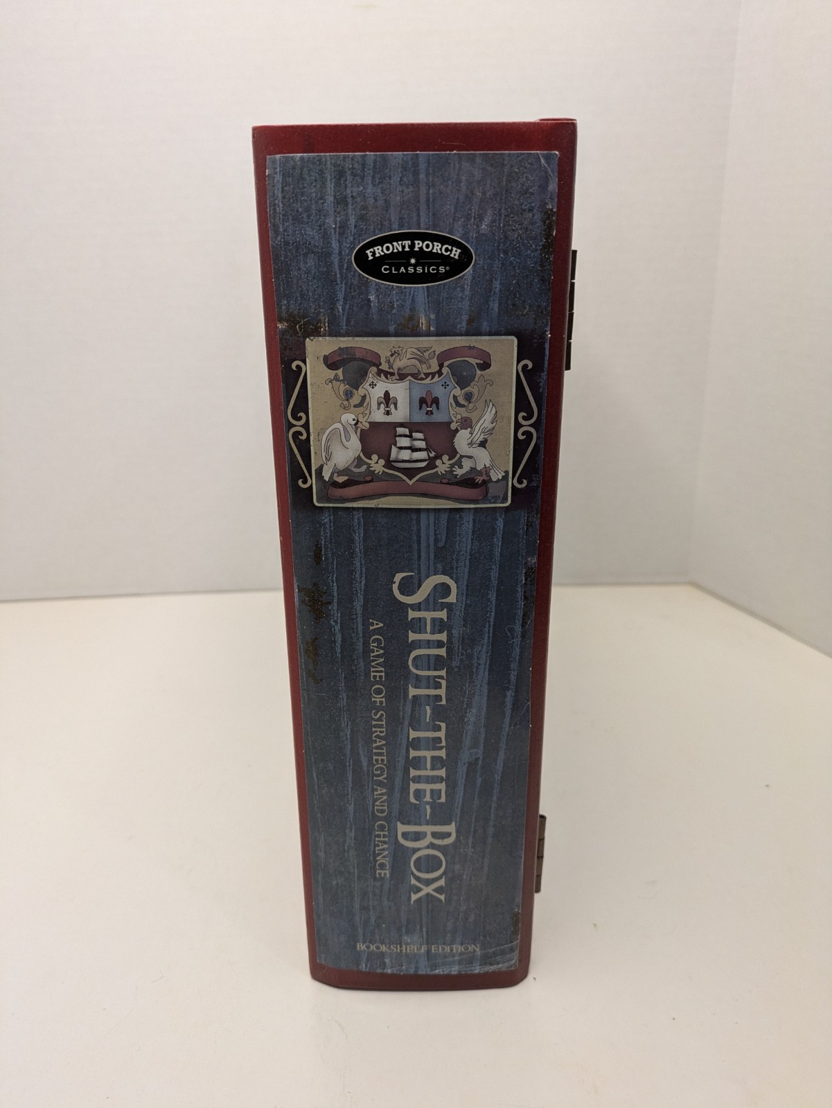 Front Porch Classics Vintage Shut The Box Game Wooden Bookshelf Complete