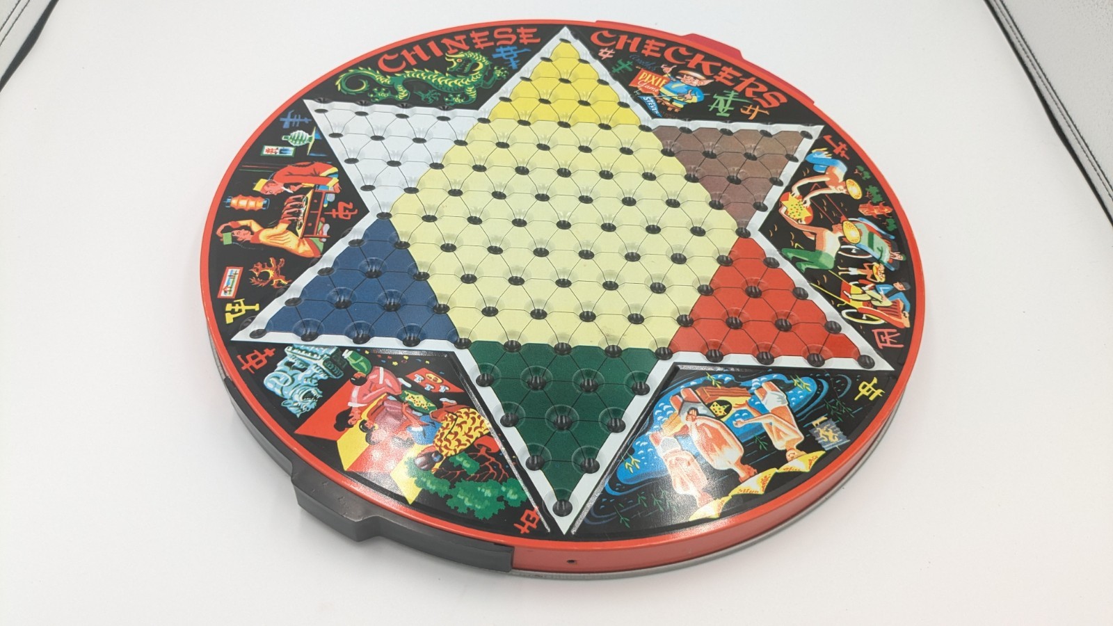 Vintage 1970s Steven Chinese Checkers Deluxe Metal Board Game – Complete in Box