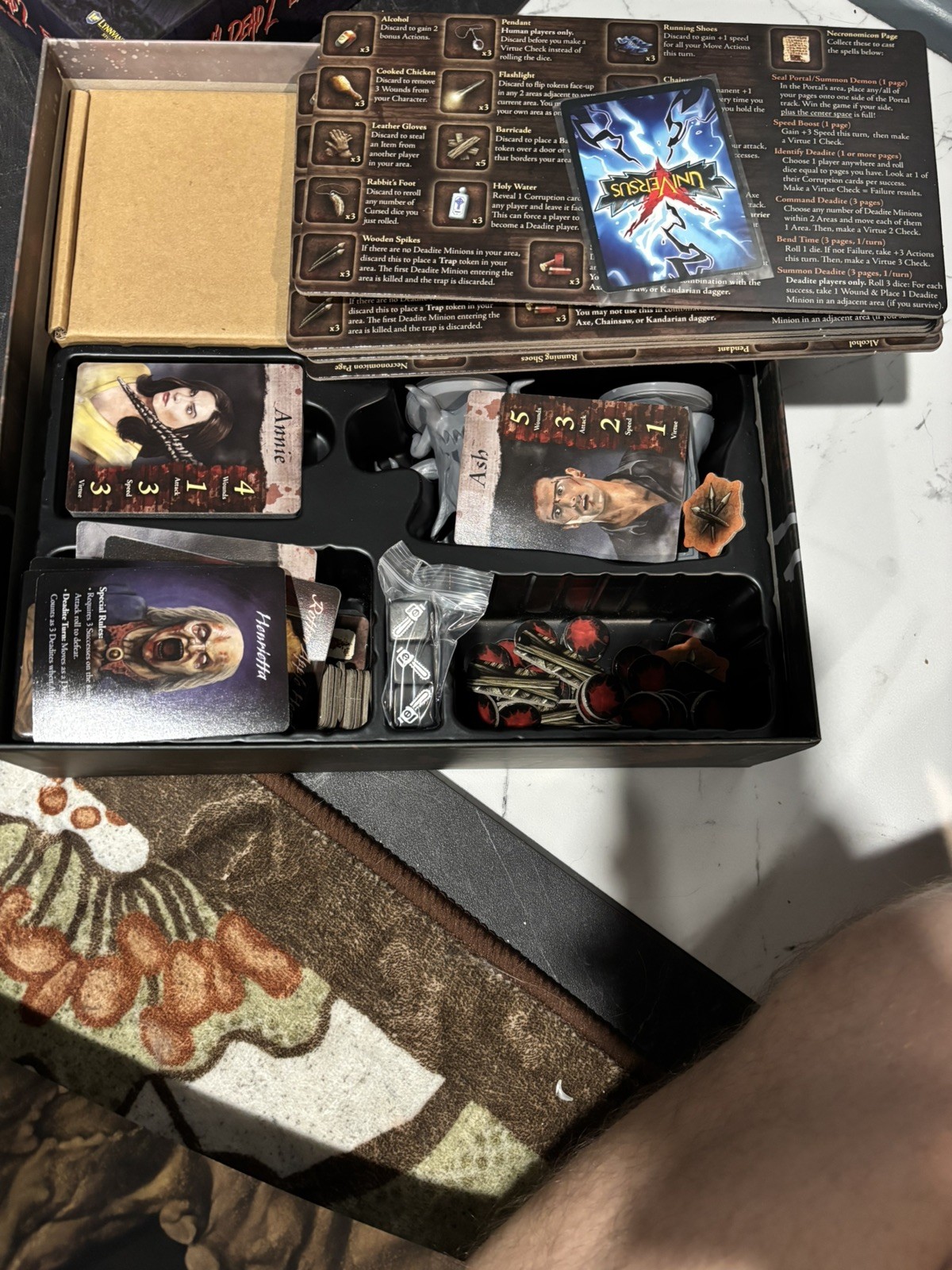 Evil Dead 2 The Board Game + Extras Pack + Combat Ash Promo Card Jasco Complete