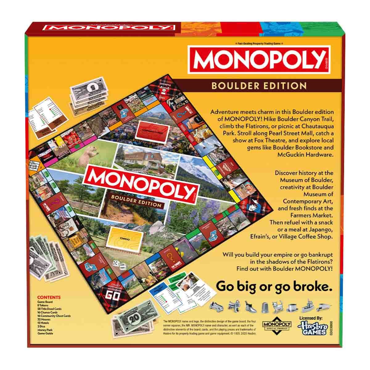 Boulder, CO Monopoly Board Game