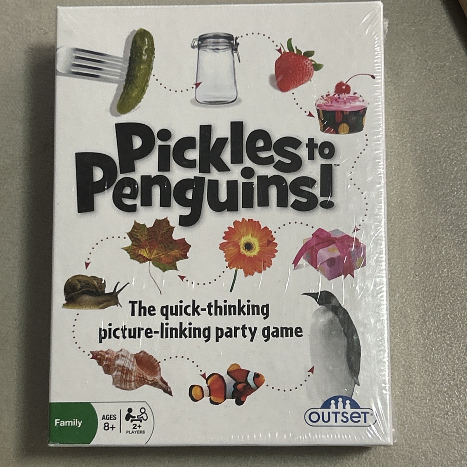 Pickles To Penguins Board Game Quick Thinking Picture Link Family Party Game NEW