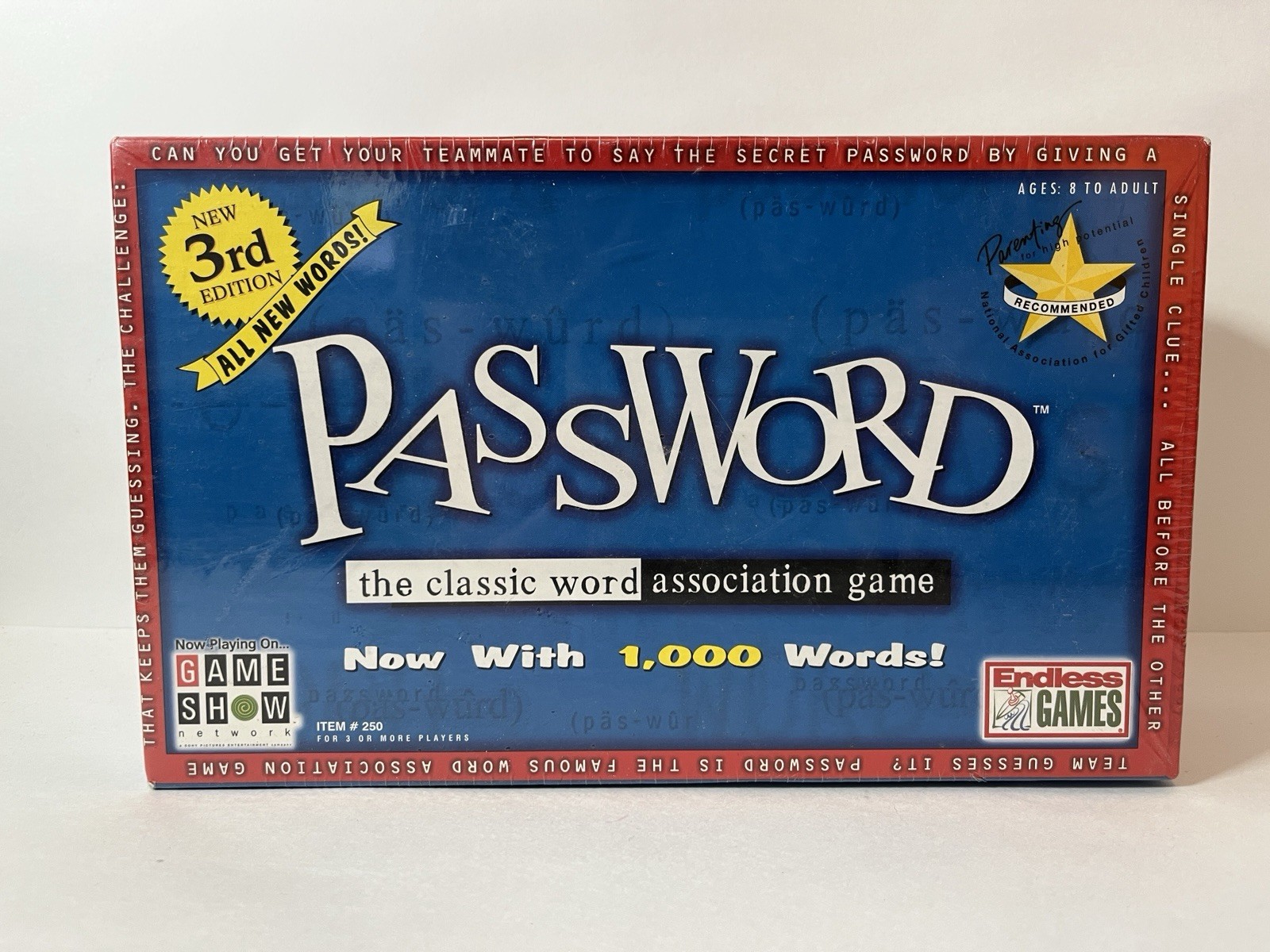 Vintage 2001 Password Board Game 3rd Edition by Endless Games – New & Sealed!