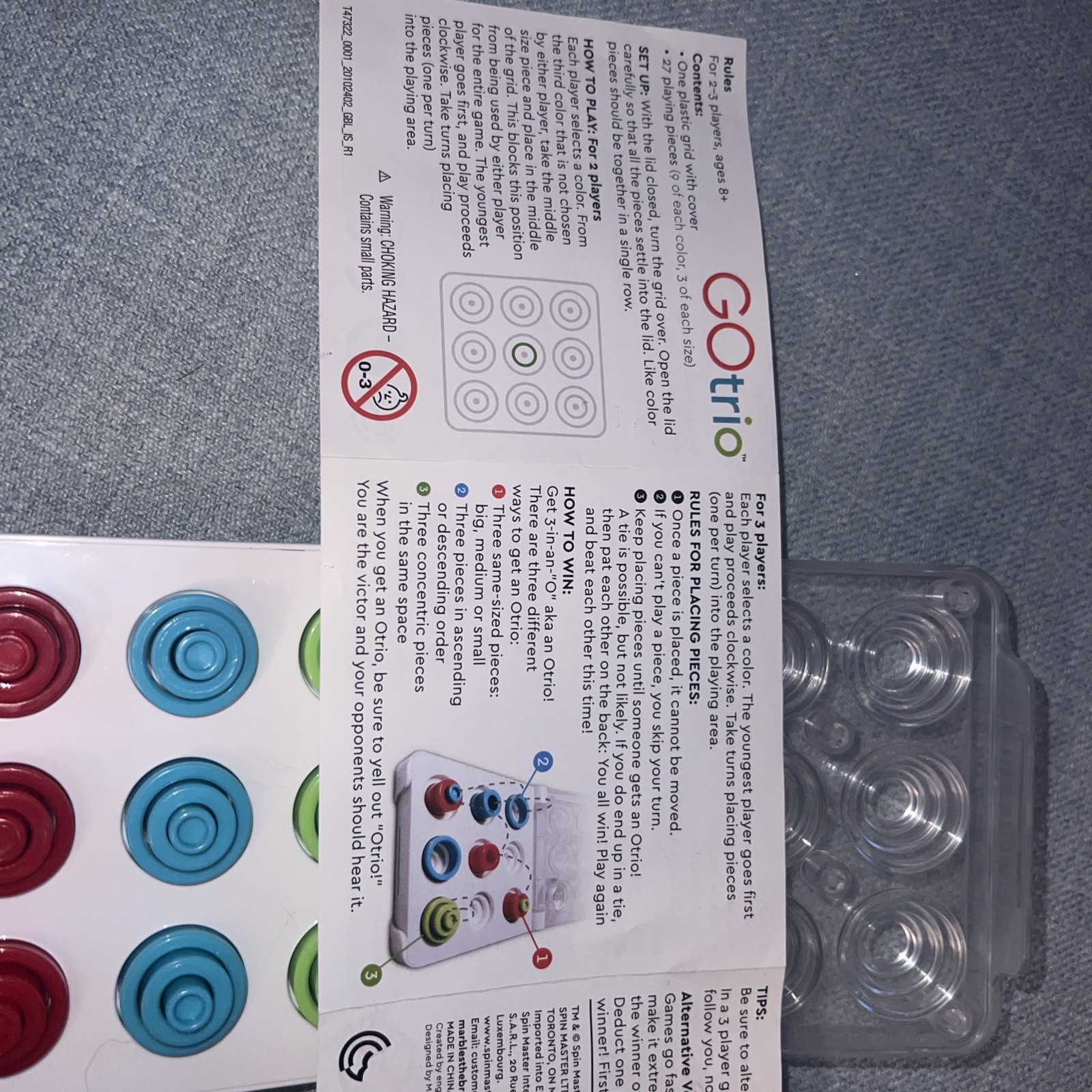 GOtrio Otrio On the Go! Puzzle Game MARBLES BRAIN WORKSHOP Go Trio Travel