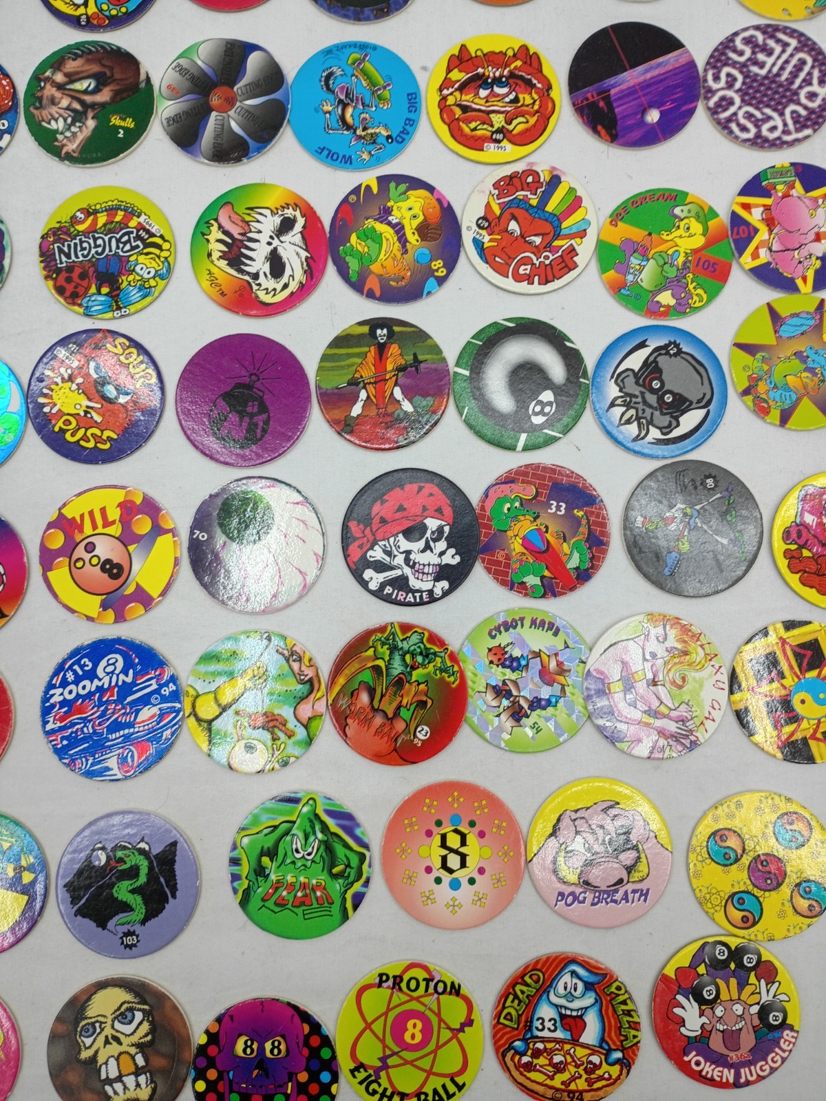 Lot of 220 Pogs / Milk Caps, Vintage 1990s Retro Nostalgia! Mix Take A Look!