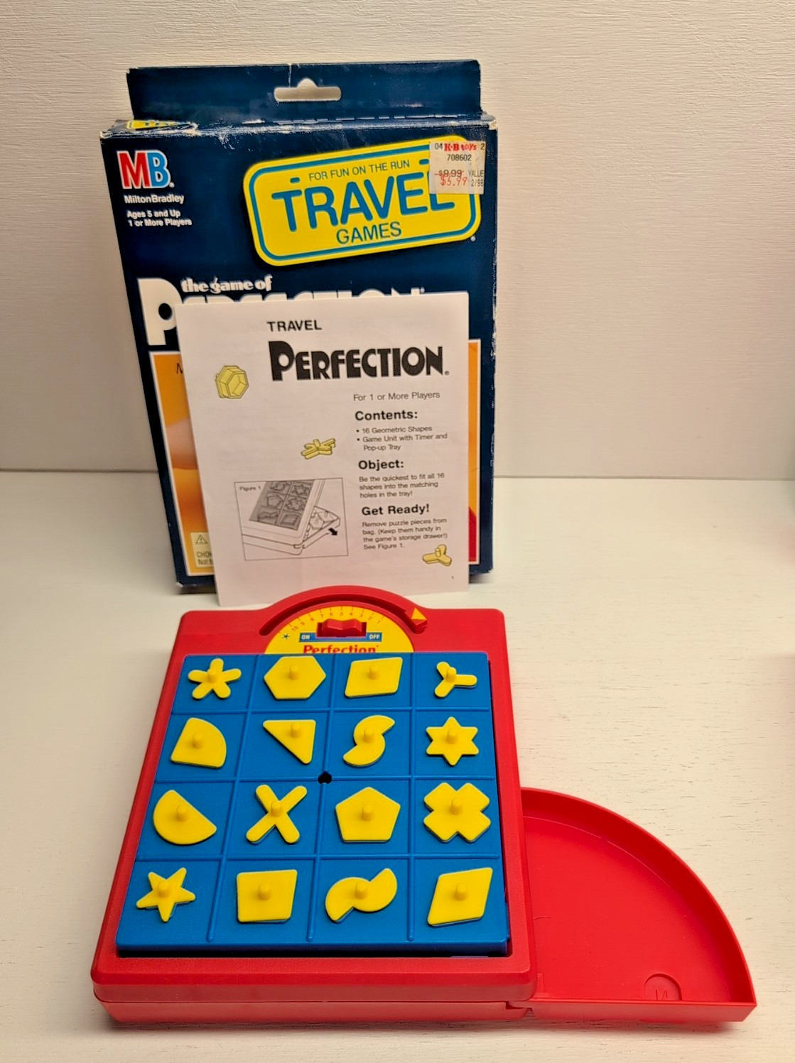 OPEN BOX! NEW! VINTAGE TRAVEL BOARD GAME 1990 PERFECTION & 1989 BATTLESHIP MB