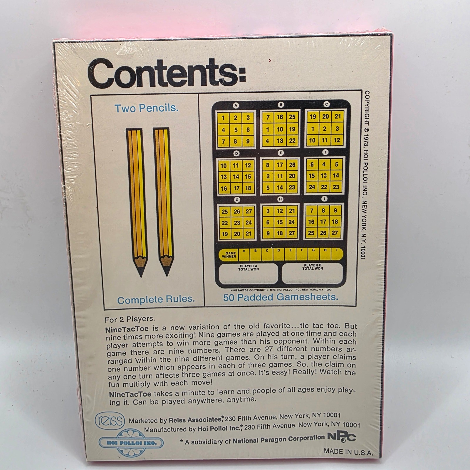 Vintage NineTacToe Board Game NEW Factory Sealed 1973 Hoi Polloi Reiss Associate