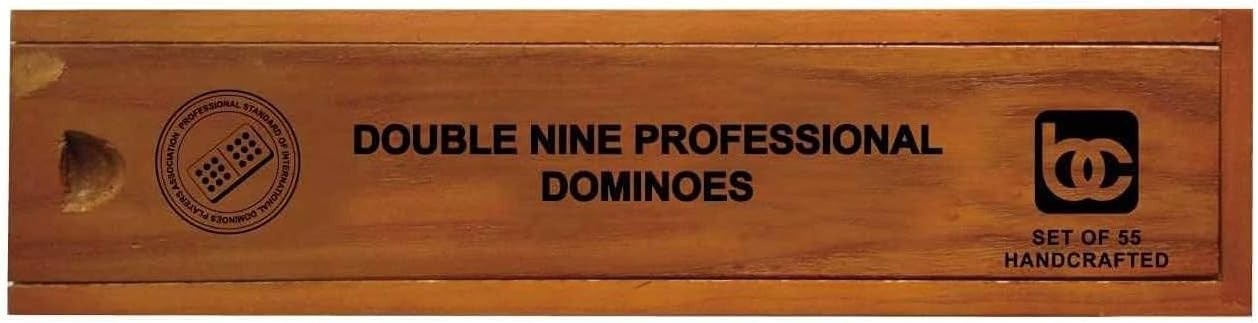 BENE CASA Double Nine Black High Gloss Dominoes Set Wood Storage Box New/Sealed