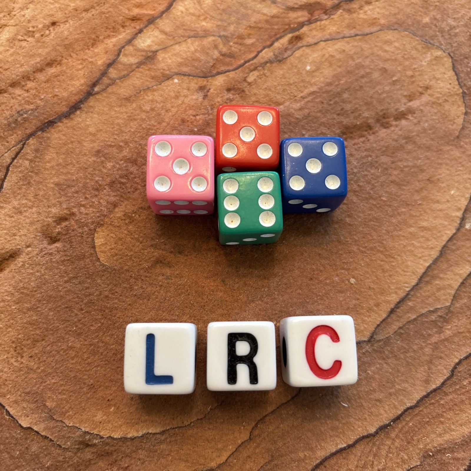 Left Right Center Game Dice And Colored Dice Lot Of 7