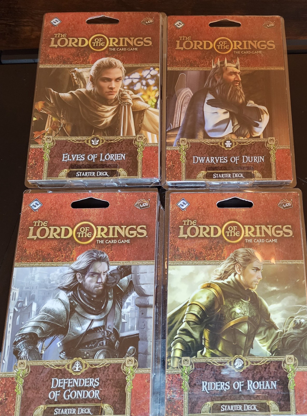 Lord of the Rings LCG -4 Starter Decks Elves, Dwarves, Rohan, Gondor New Sealed