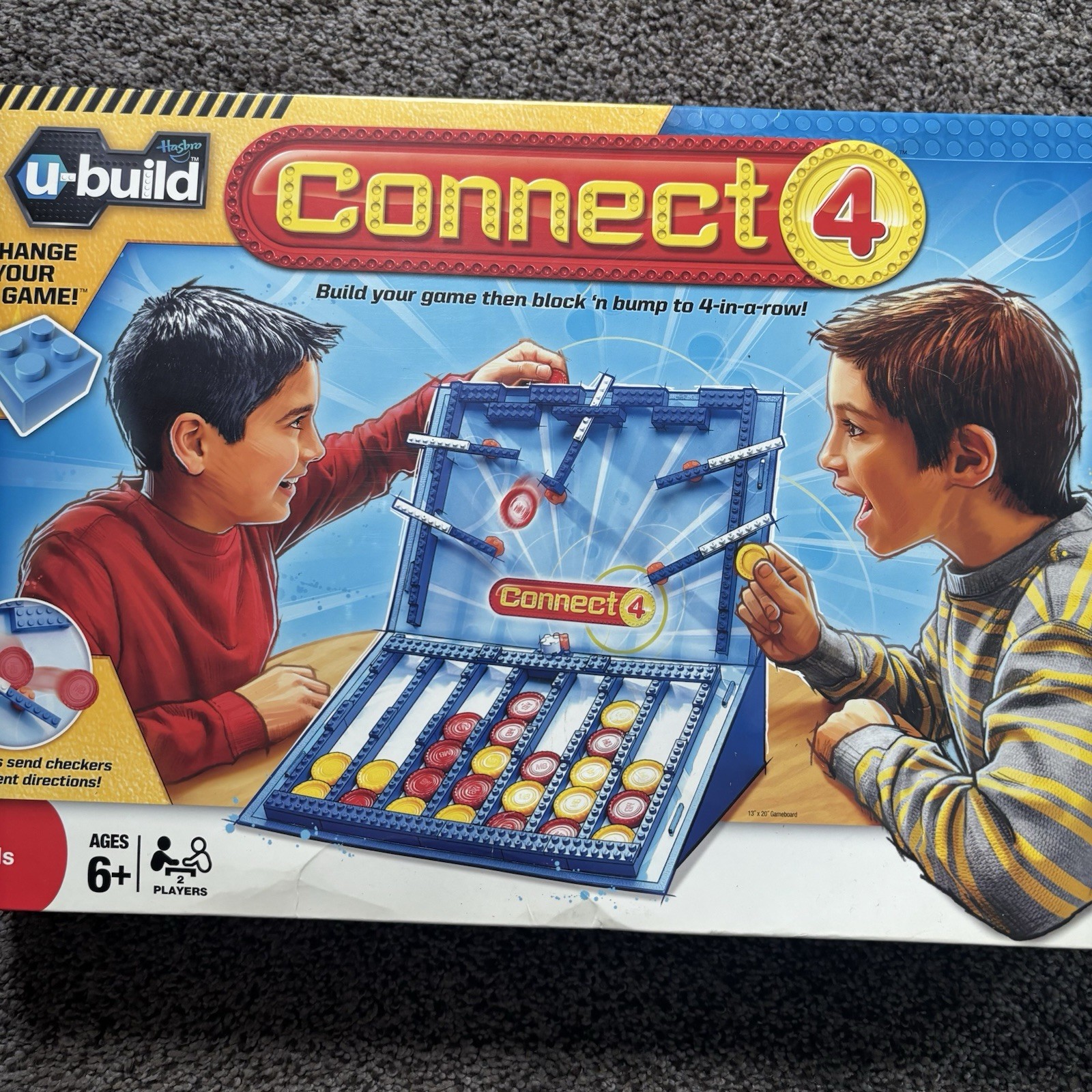 CONNECT 4 U-Build Lego System Board Game by Hasbro New Kids/Family Strategy Fun