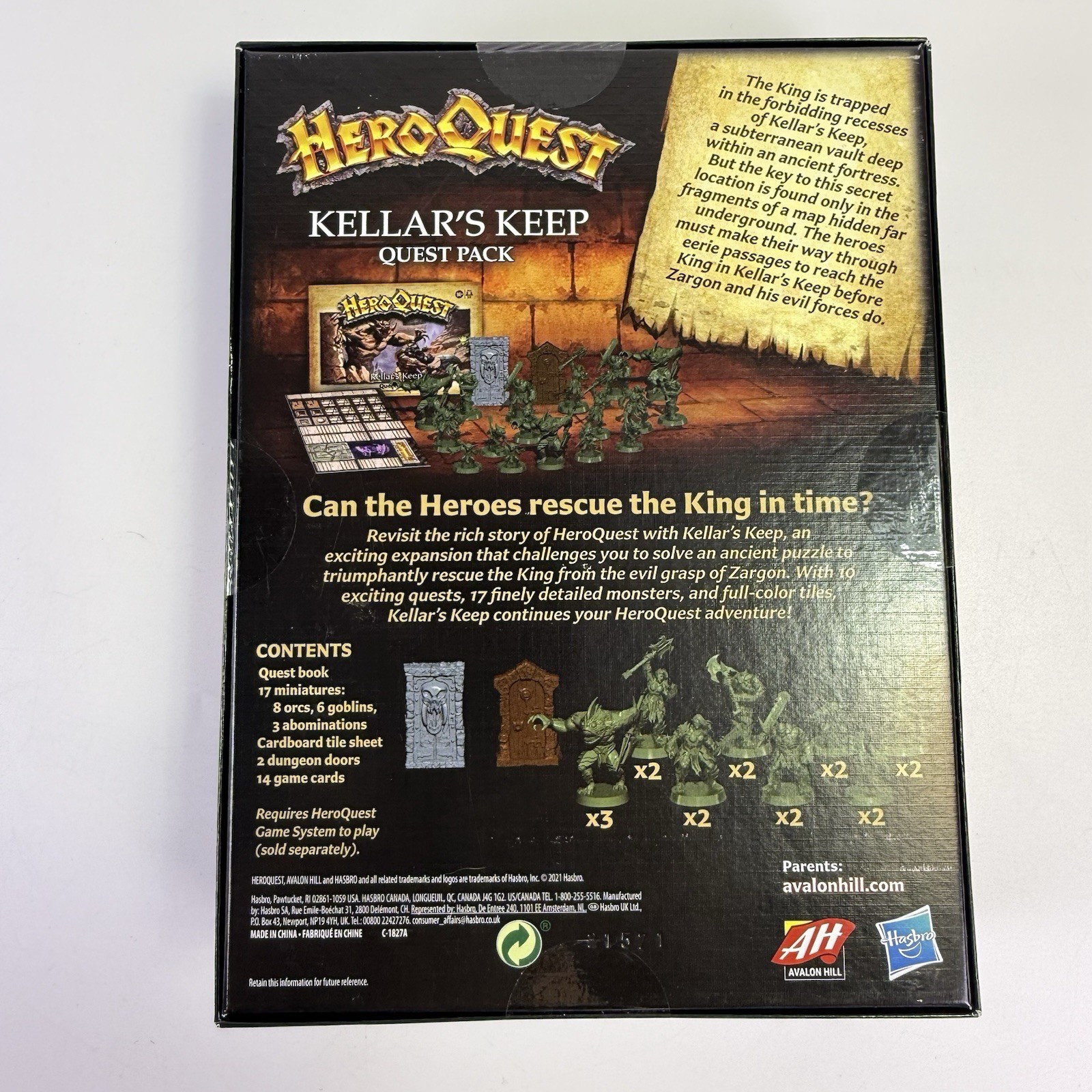 2021 Avalon Hill Hasbro HeroQuest Kellar’s Keep Quest Pack Game Expansion NEW