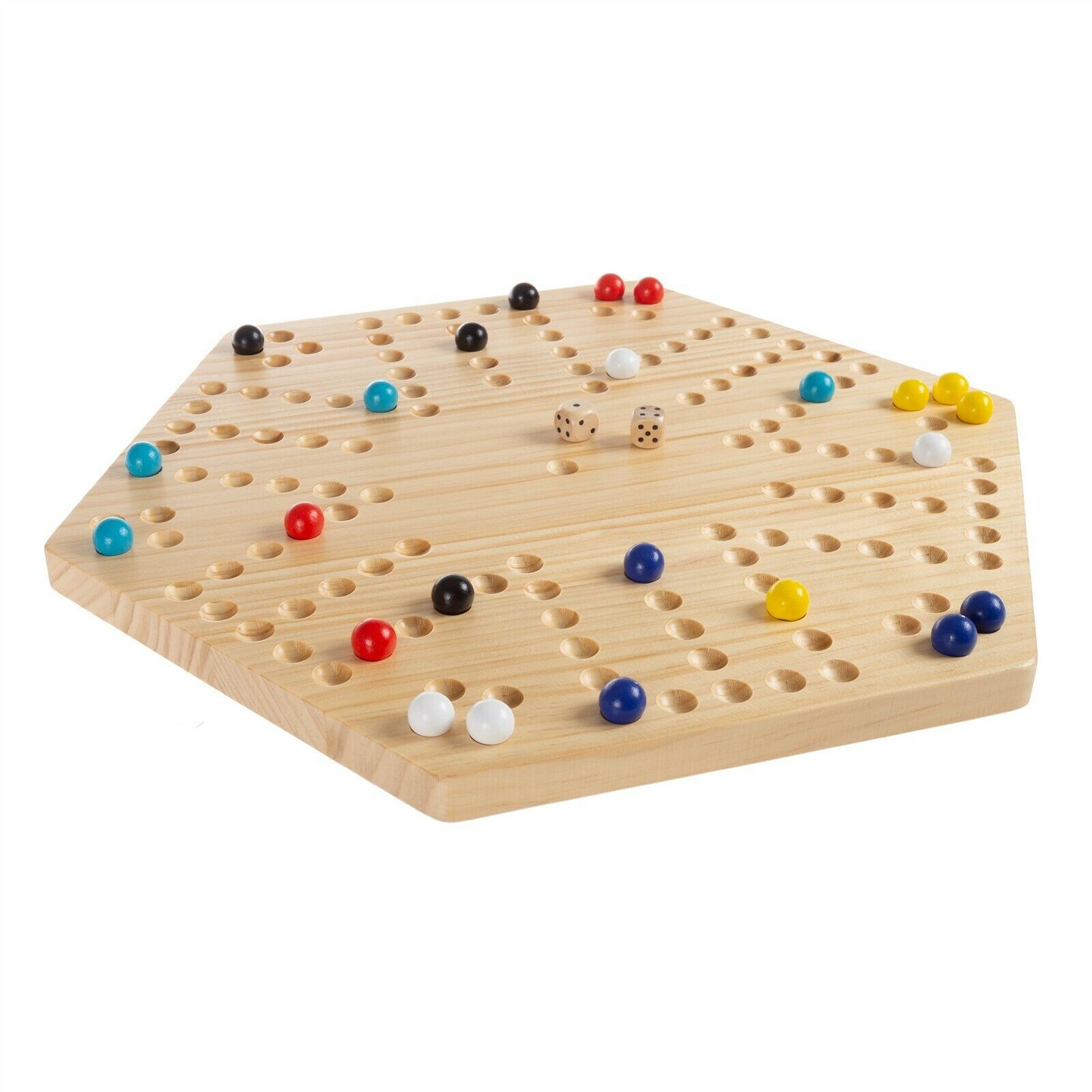 Wooden Board Game Dice Marbles Thinking Dice Game Kids Adult Fun Up to 6 Player