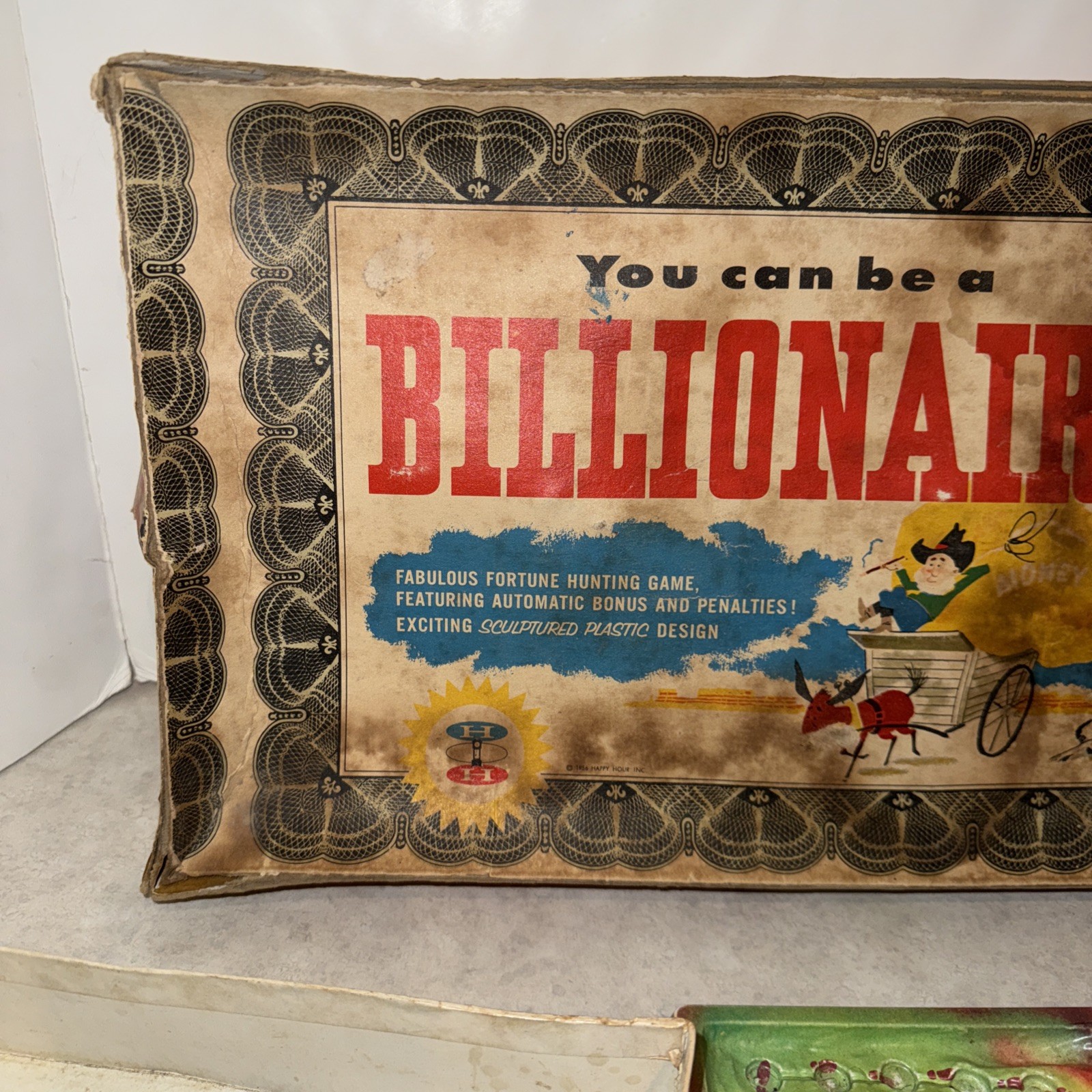 Vtg 1956 You Can Be A Billionaire Board Game 2-4 Players Happy Hour 9-100 Ages