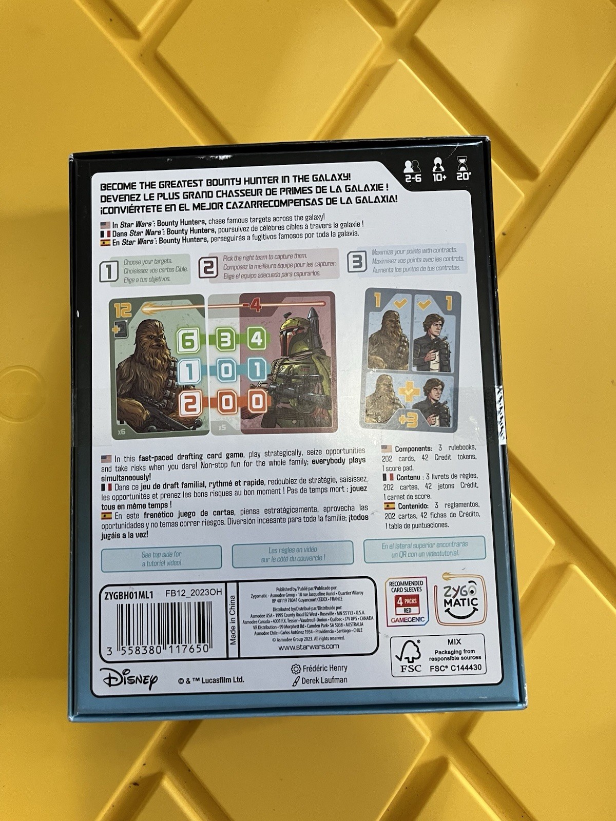 Star Wars Bounty Hunters Strategy Card Game New Zygomatic 2023 Disney Lucasfilm