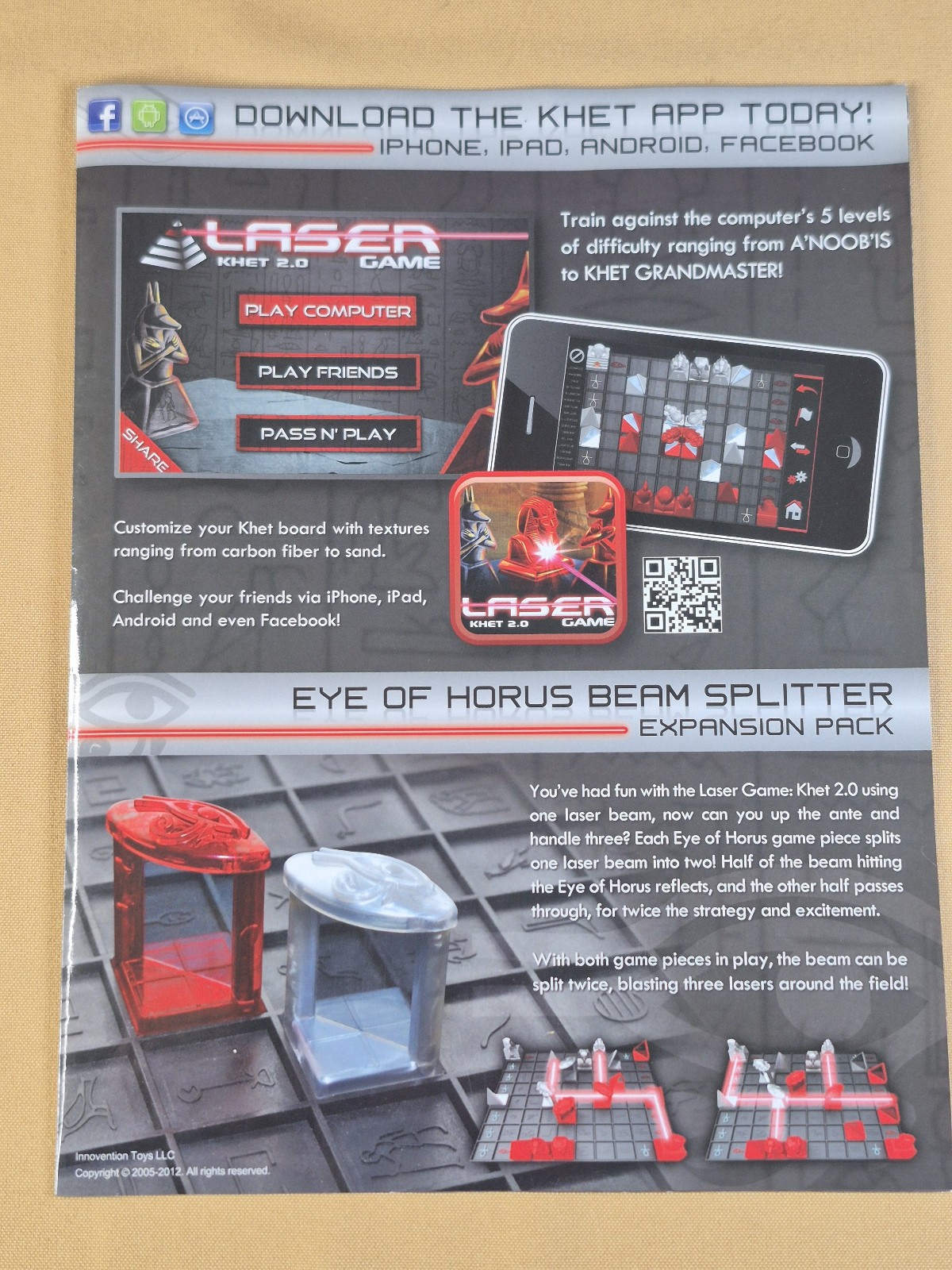 Khet 2.0 Laser Game – Laser Chess – Toy of the Year Finalist – Innovention Toys