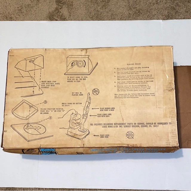 1971 MARX Toys #6230 Official NBA Set Shot Basketball Shooting Game RARE w/ Box