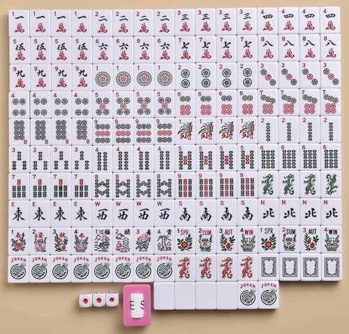 Mose Cafolo American Mahjong Set 166 Engraved Tiles Travel Case Game Accessories