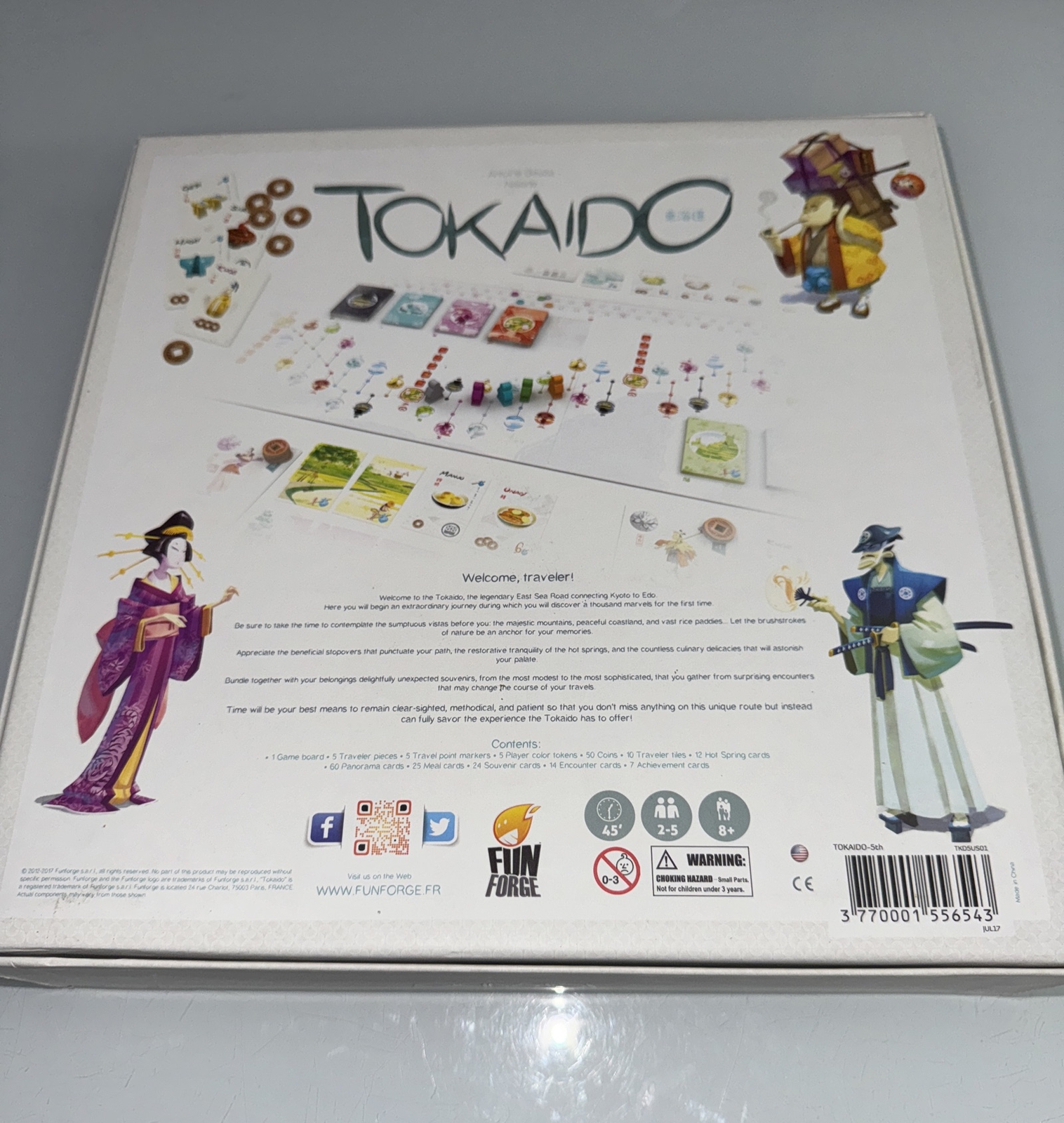 Tokaido Board Game Fun Forge UNPUNCHED / Excellent / Complete